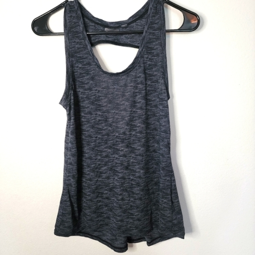 Zella Scoop Neck‎ Keyhole Back Workout Athleisure Tank, Grey, Women's XS